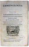 FREIND, JOHN. Emmenologia . . . Translated into English by Thomas Dale, M.D.  1729